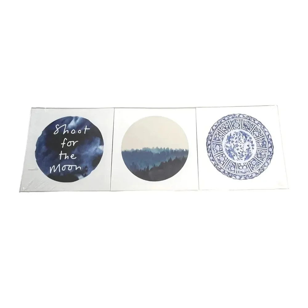 Ikea Canvas Wall Art Blue Moon 3pc Shoot For The Moon White Decor Trio 16